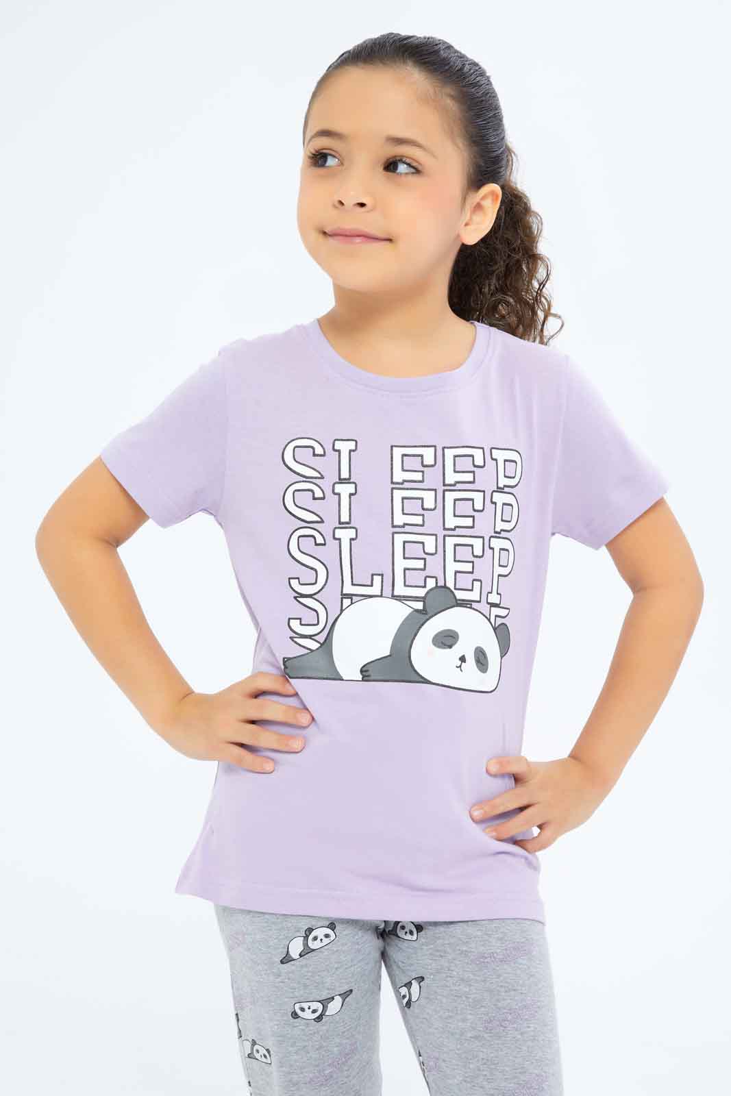 Redtag-Girls-Pink/Grey-Panda-Pj-Set-Category:Pyjama-Sets,-CHA,-Colour:Assorted,-Deals:New-In,-Filter:Girls-(2-to-8-Yrs),-GIR-Pyjama-Sets,-New-In-GIR-APL,-Non-Sale,-S23B,-Section:Girls-(0-to-14Yrs)-Girls-2 to 8 Years