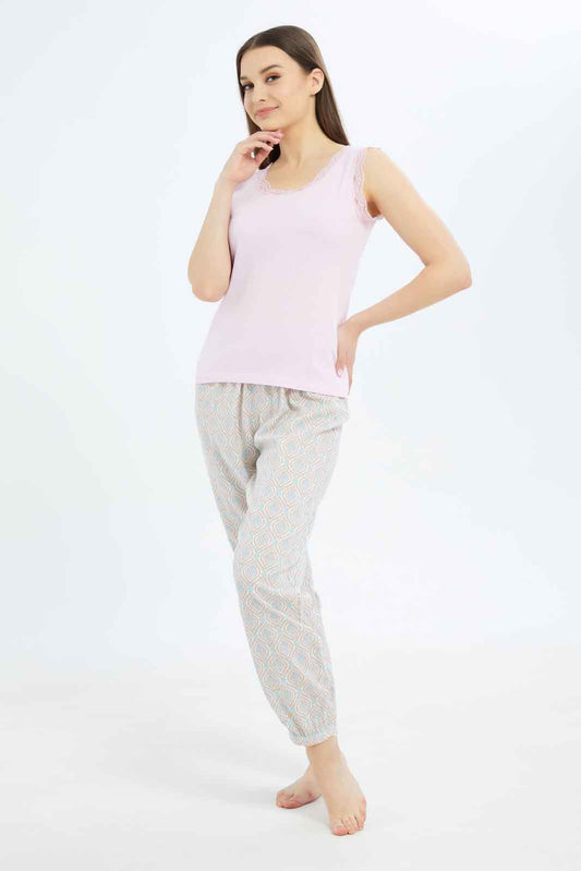 Redtag-Women-Assorted-Short-Sleeves-Table-Pajama-Set-Category:Pyjama-Sets,-Colour:Assorted,-Deals:New-In,-Filter:Women's-Clothing,-New-In-Women-APL,-Non-Sale,-S23B,-Section:Women,-TBL,-Women-Pyjama-Sets--