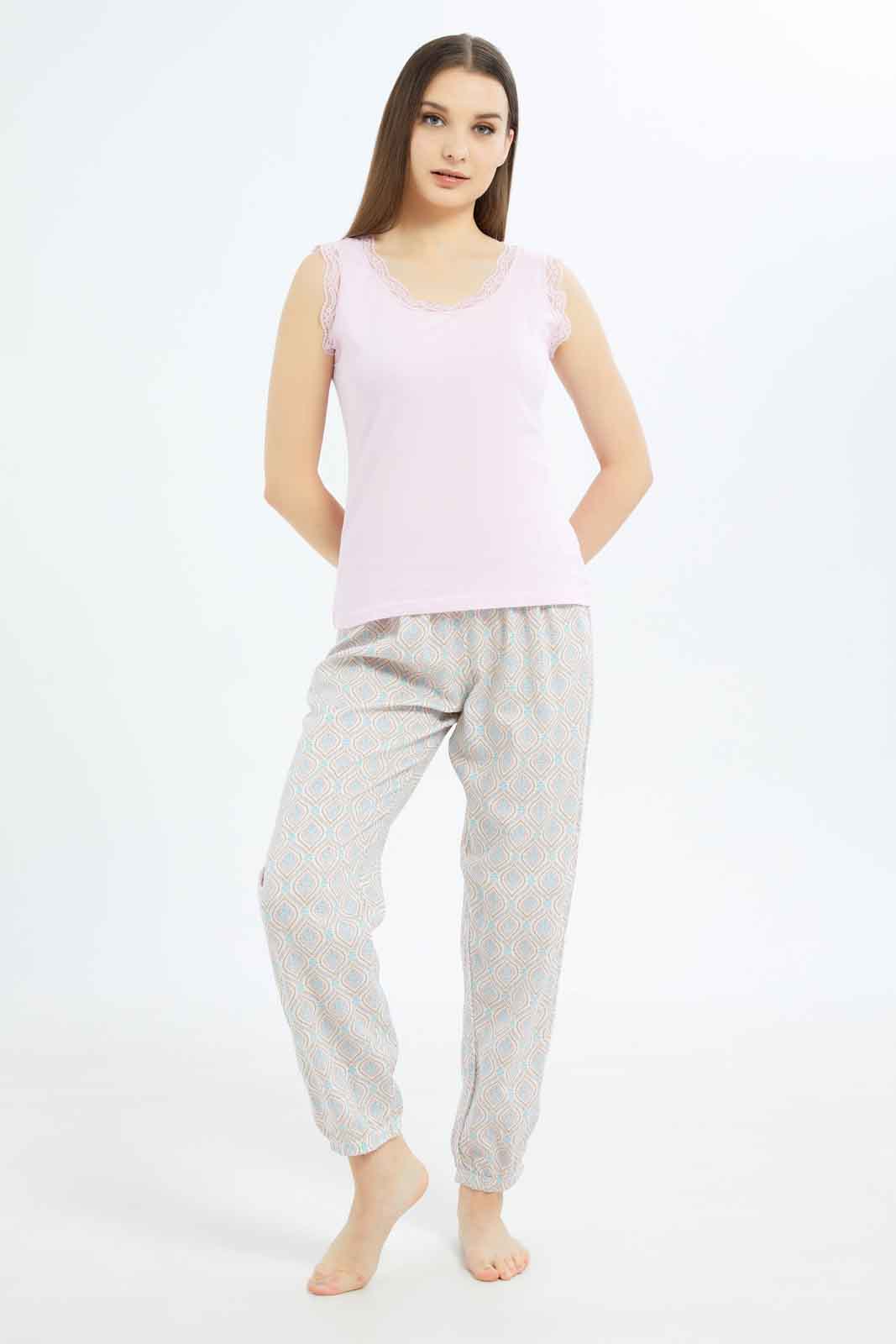 Redtag-Women-Assorted-Short-Sleeves-Table-Pajama-Set-Category:Pyjama-Sets,-Colour:Assorted,-Deals:New-In,-Filter:Women's-Clothing,-New-In-Women-APL,-Non-Sale,-S23B,-Section:Women,-TBL,-Women-Pyjama-Sets--