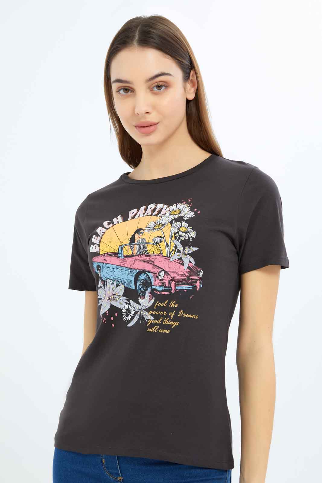 Redtag-Women-Black-Free-Spirit-Embellished-T-Shirt-Category:T-Shirts,-Colour:Black,-Deals:New-In,-Filter:Women's-Clothing,-New-In-Women-APL,-Non-Sale,-S23B,-Section:Women,-TBL,-Women-T-Shirts-Women's-