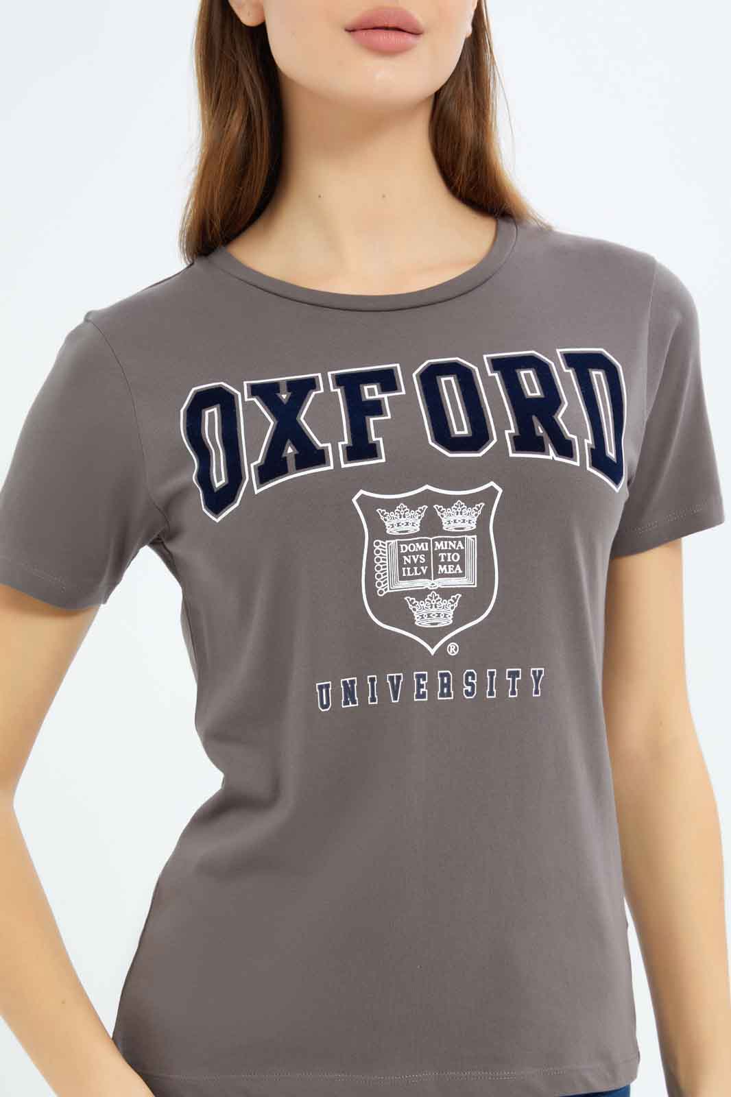 Redtag-Women-Charcoal-Oxford-Printed-T-Shirt-Category:T-Shirts,-Colour:Charcoal,-Deals:New-In,-Filter:Women's-Clothing,-New-In-Women-APL,-Non-Sale,-S23B,-Section:Women,-TBL,-Women-T-Shirts-Women's-