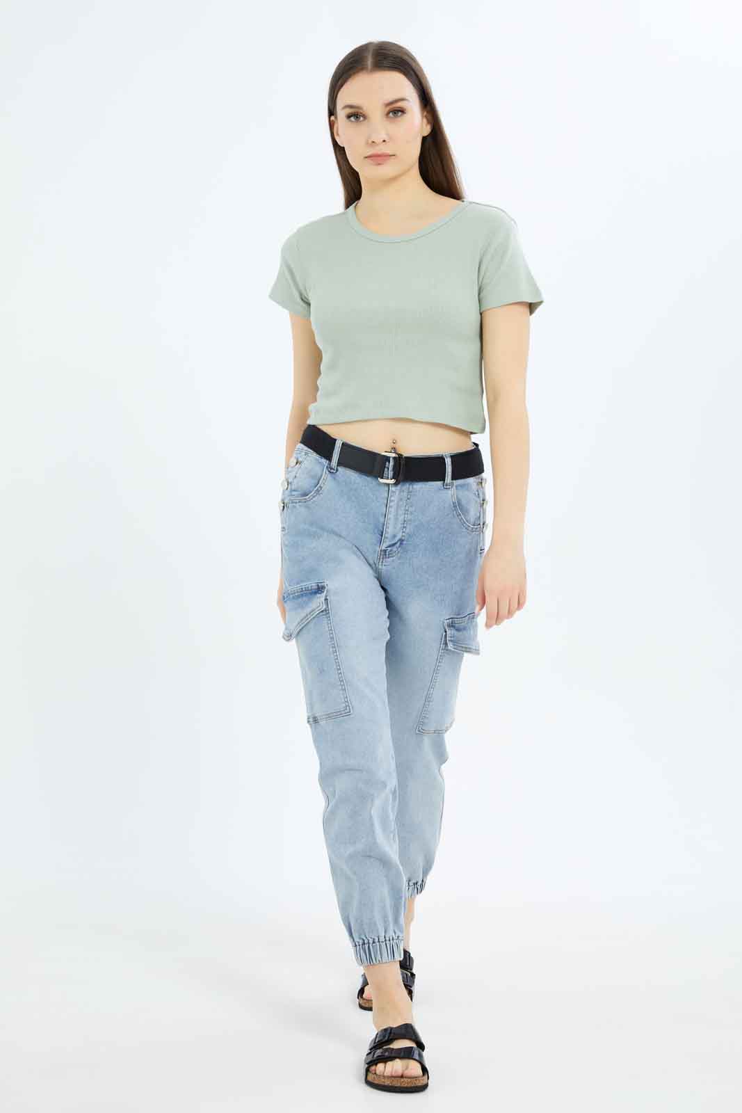Redtag-Women-Sage-Rib-Cropped-Tee-Category:T-Shirts,-Colour:Mint,-Deals:New-In,-Filter:Women's-Clothing,-KSH,-New-In-Women-APL,-Non-Sale,-S23B,-Section:Women,-Women-T-Shirts-Women's-