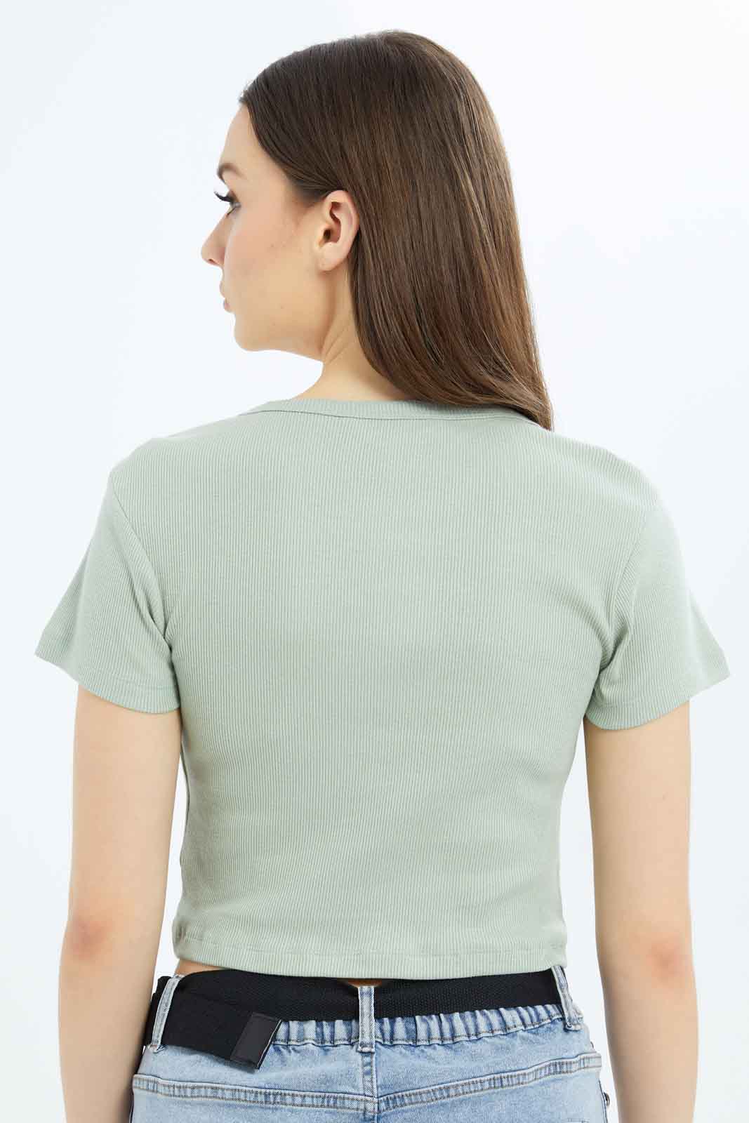 Redtag-Women-Sage-Rib-Cropped-Tee-Category:T-Shirts,-Colour:Mint,-Deals:New-In,-Filter:Women's-Clothing,-KSH,-New-In-Women-APL,-Non-Sale,-S23B,-Section:Women,-Women-T-Shirts-Women's-