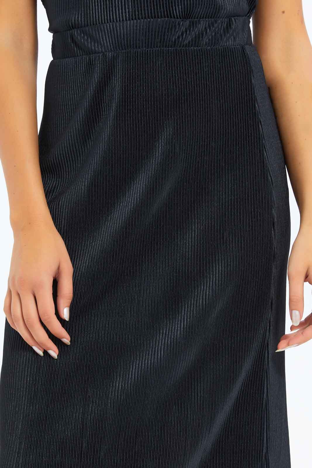 Redtag-Women-Black-Plisse-Midi-Skirt-Co-Ord-Solid-Category:Skirts,-Colour:Black,-Deals:New-In,-Filter:Women's-Clothing,-New-In-Women-APL,-Non-Sale,-S23B,-Section:Women,-Women-Skirts-Women's-