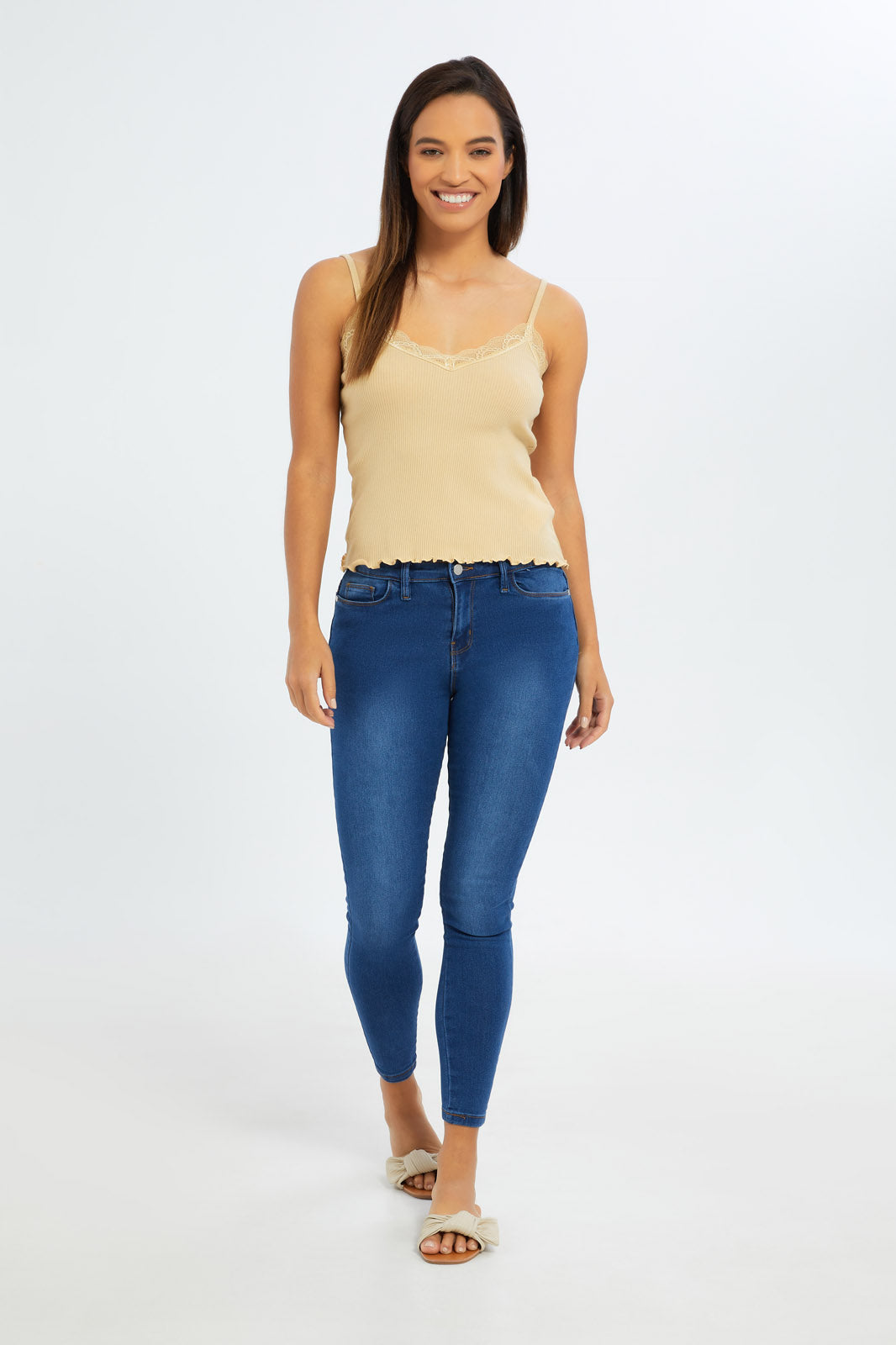 Redtag-Women-Beige-Strappy-Lace-Vest-Category:Vests,-Colour:Beige,-Deals:New-In,-Filter:Women's-Clothing,-H1:LWR,-H2:LAD,-H3:TSH,-H4:VES,-KSH,-New-In-Women-APL,-Non-Sale,-S23B,-Season:S23B,-Section:Women,-Women-Vests-Women's-