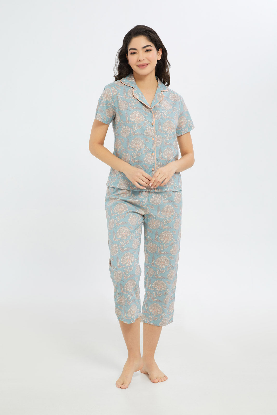 Redtag-Women-Assorted-Short-Sleeves-Pyjama-Set-Category:Pyjama-Sets,-Colour:Assorted,-Deals:New-In,-Filter:Women's-Clothing,-H1:LWR,-H2:LDN,-H3:NWR,-H4:PJS,-New-In-Women-APL,-Non-Sale,-S23B,-Season:S23B,-Section:Women,-Women-Pyjama-Sets--