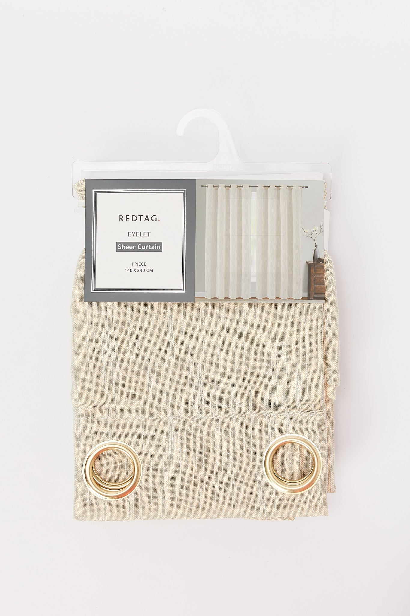 Redtag-Gold-1-Piece-Sheer-Curtain-Category:Curtains,-Colour:Gold,-Deals:New-In,-Filter:Home-Bedroom,-H1:HMW,-H2:BED,-H3:BCC,-H4:CUR,-HMW-BED-Curtains,-New-In-HMW-BED,-Non-Sale,-Promo:JULIETTE,-S23B,-Season:S23B,-Section:Homewares,-Style:SHEER-Home-Bedroom-