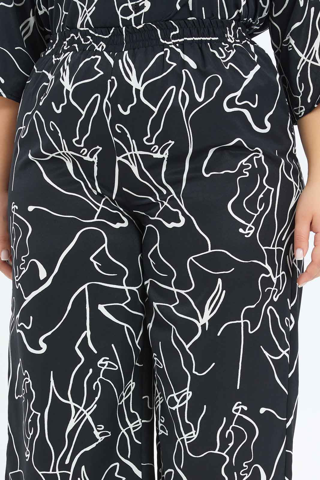 Redtag-Women-Black-Abstract-Print-Elasticated-Waist-Wide-Leg-Trouser-Category:Trousers,-Colour:Assorted,-Deals:New-In,-Filter:Plus-Size,-LDP-Trousers,-New-In-LDP-APL,-Non-Sale,-S23B,-Section:Women-Women's-