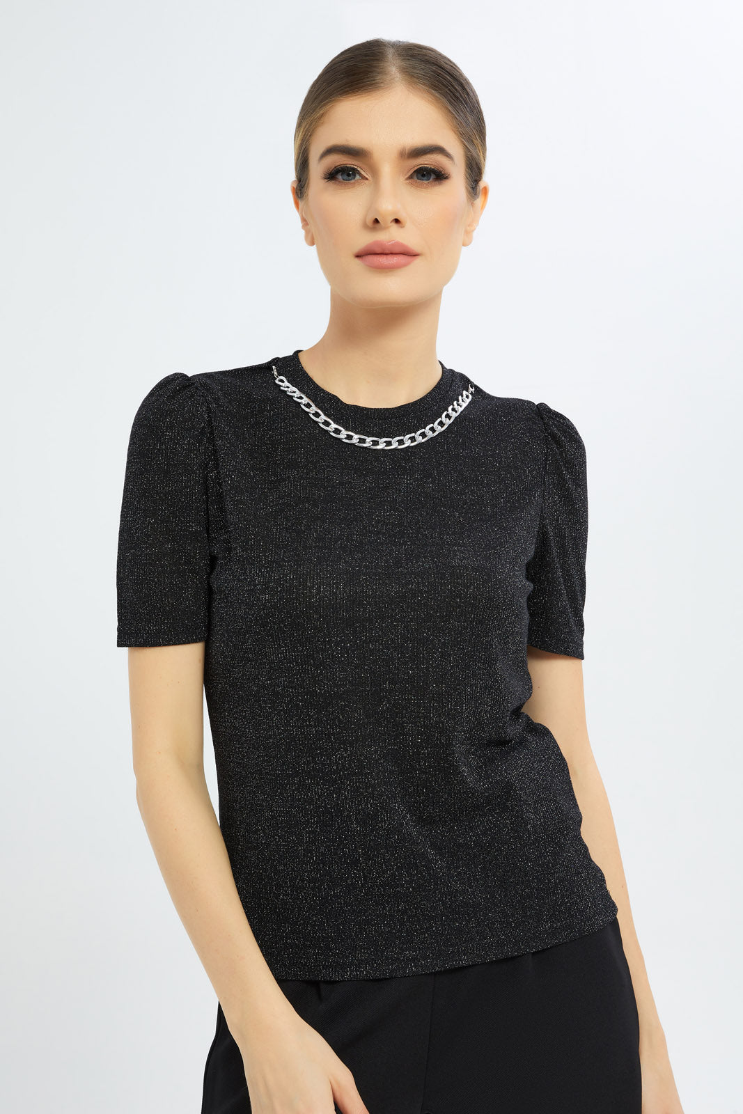 Redtag-Women-Black-Shimmer-Tops-Category:Tops,-Colour:Black,-Deals:New-In,-Filter:Women's-Clothing,-LDC,-LDC-Tops,-New-In-LDC-APL,-Non-Sale,-S23C,-Section:Women,-TBL-Women's-