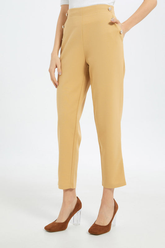 Redtag-Women-Sand-Trousers-Category:Trousers,-Colour:Sand,-Deals:New-In,-Filter:Women's-Clothing,-LDC,-LDC-Trousers,-New-In-LDC-APL,-Non-Sale,-S23C,-Section:Women,-TBL-Women's-