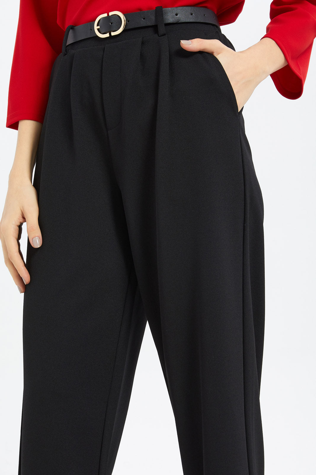 Redtag-Women-Black-Wide-Trousers-Category:Shorts,-Colour:Black,-Deals:New-In,-Filter:Women's-Clothing,-LDC,-LDC-Shorts,-New-In-LDC-APL,-Non-Sale,-S23C,-Section:Women,-TBL-Women's-