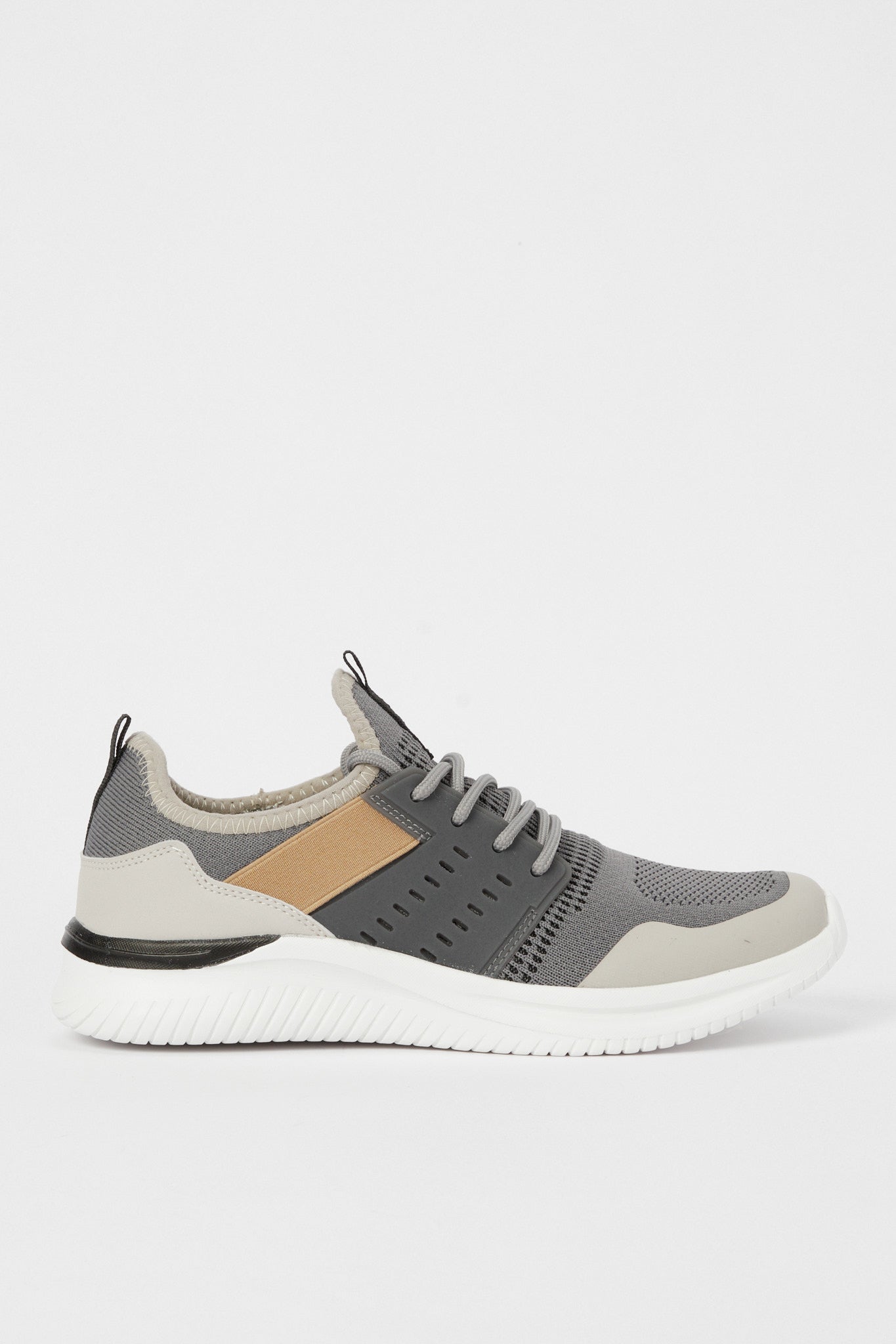 Redtag-Grey-Material-Overlay-Knit-Sneaker-Category:Trainers,-Colour:Grey,-Deals:New-In,-Filter:Men's-Footwear,-H1:FOO,-H2:GEN,-H3:TRN,-H4:CLT,-Men-Trainers,-N/A,-New-In-Men-FOO,-Non-Sale,-S23C,-Season:S23C,-Section:Men-Men's-