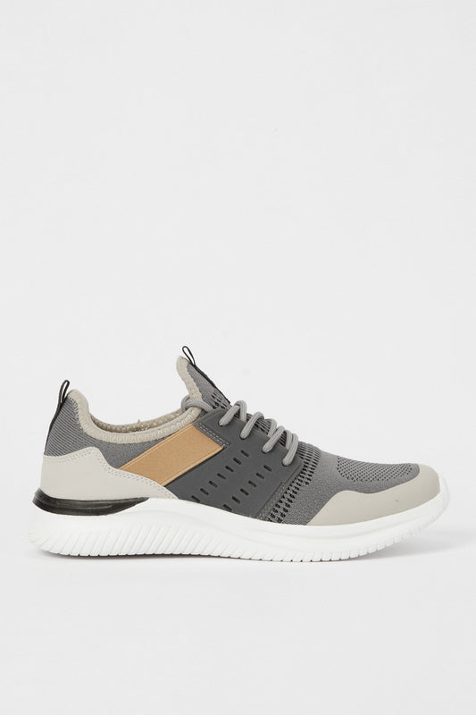 Redtag-Grey-Material-Overlay-Knit-Sneaker-Category:Trainers,-Colour:Grey,-Deals:New-In,-Filter:Men's-Footwear,-H1:FOO,-H2:GEN,-H3:TRN,-H4:CLT,-Men-Trainers,-N/A,-New-In-Men-FOO,-Non-Sale,-S23C,-Season:S23C,-Section:Men-Men's-