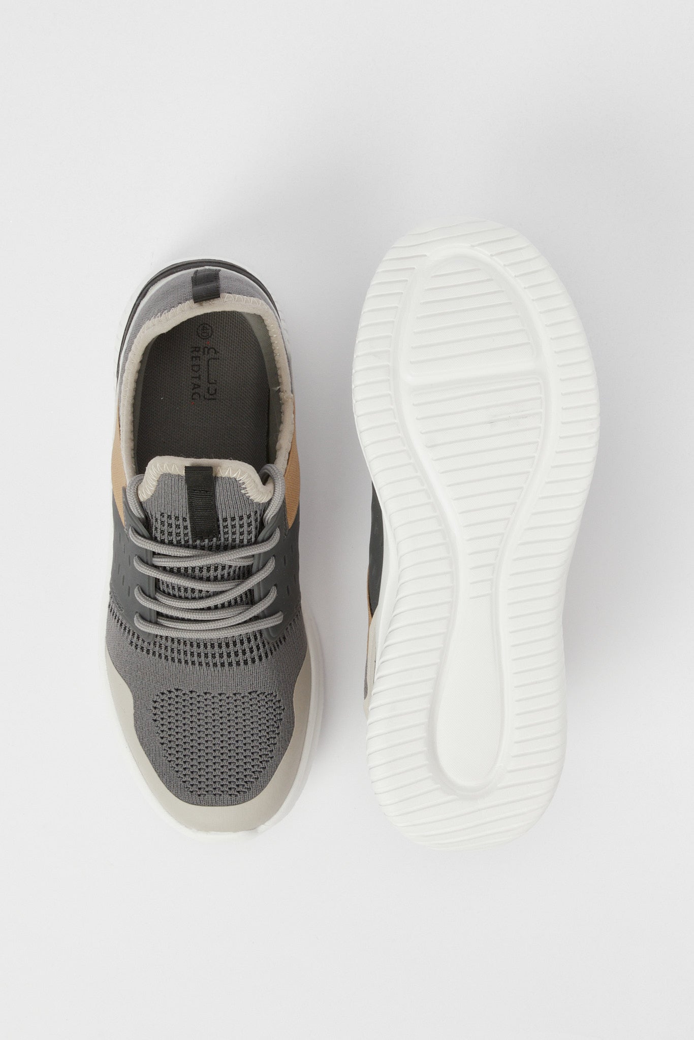 Redtag-Grey-Material-Overlay-Knit-Sneaker-Category:Trainers,-Colour:Grey,-Deals:New-In,-Filter:Men's-Footwear,-H1:FOO,-H2:GEN,-H3:TRN,-H4:CLT,-Men-Trainers,-N/A,-New-In-Men-FOO,-Non-Sale,-S23C,-Season:S23C,-Section:Men-Men's-