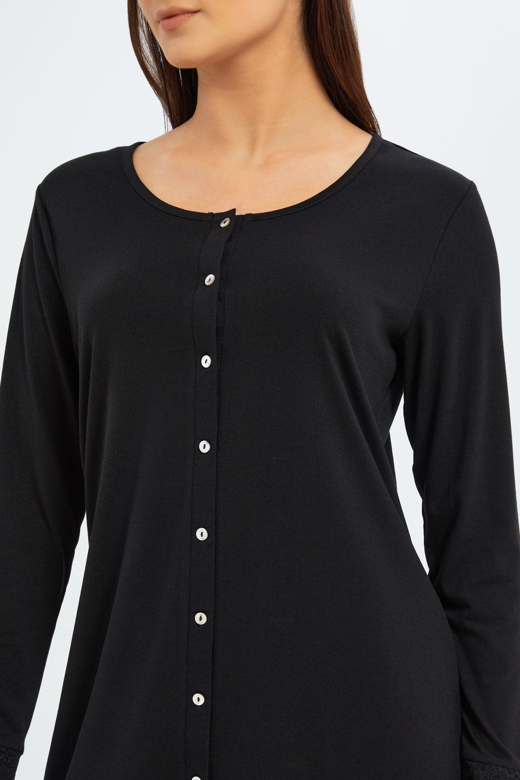 Redtag-Women-Nightshirt-Long-Sleeves-With-Lace-Plain-Poly-Viscose-Category:Nightshirts,-Colour:Assorted,-Deals:New-In,-Filter:Women's-Clothing,-New-In-Women-APL,-Non-Sale,-S23B,-Section:Women,-Women-Nightshirts--