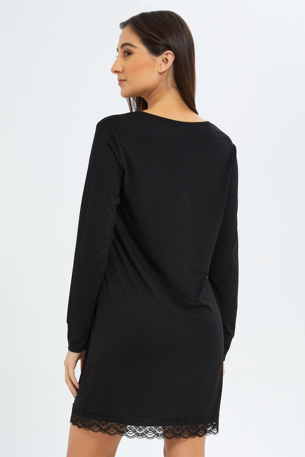 Redtag-Women-Nightshirt-Long-Sleeves-With-Lace-Plain-Poly-Viscose-Category:Nightshirts,-Colour:Assorted,-Deals:New-In,-Filter:Women's-Clothing,-New-In-Women-APL,-Non-Sale,-S23B,-Section:Women,-Women-Nightshirts--