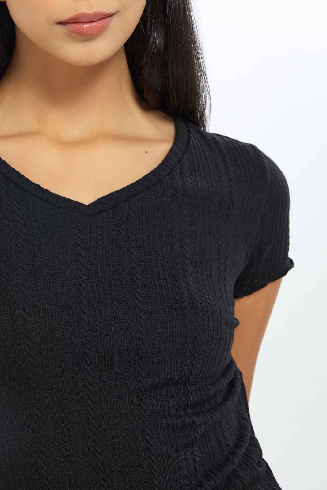 Redtag-Women-Black-Crewneck-Top-Category:Tops,-Colour:Black,-Deals:New-In,-Filter:Women's-Clothing,-LEC,-LEC-Tops,-New-In-LEC-APL,-Non-Sale,-S23B,-Section:Women-Women's-