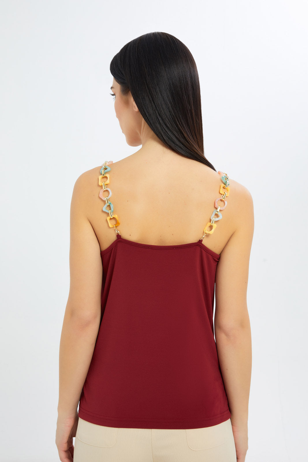 Redtag-Women-Sleeveless-With-Chain-Details-Top-Category:Tops,-Colour:Red,-Deals:New-In,-Filter:Women's-Clothing,-H1:LWR,-H2:LEC,-H3:JYT,-H4:FJT,-LEC,-LEC-Tops,-New-In-LEC-APL,-Non-Sale,-S23C,-Season:S23C,-Section:Women-Women's-