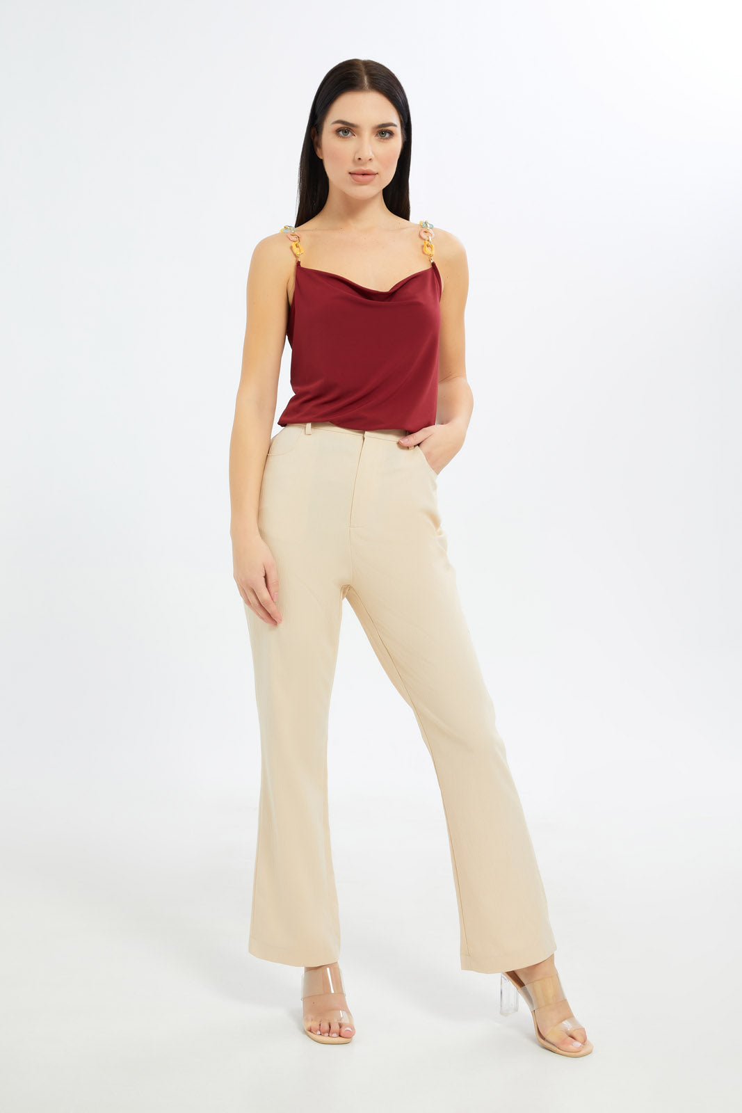 Redtag-Women-Sleeveless-With-Chain-Details-Top-Category:Tops,-Colour:Red,-Deals:New-In,-Filter:Women's-Clothing,-H1:LWR,-H2:LEC,-H3:JYT,-H4:FJT,-LEC,-LEC-Tops,-New-In-LEC-APL,-Non-Sale,-S23C,-Season:S23C,-Section:Women-Women's-