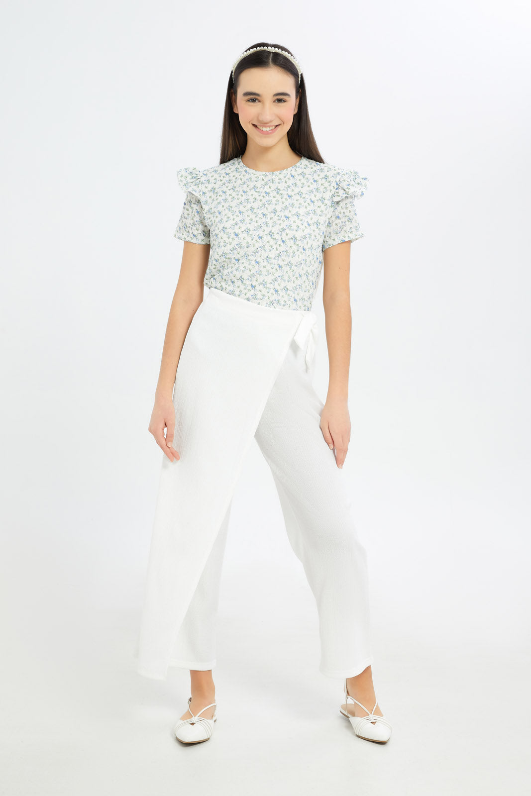 Redtag-Girls-White-Overlay-Culottes-Category:Trousers,-Colour:White,-Deals:New-In,-Event:STRATEGY,-Filter:Senior-Girls-(8-to-14-Yrs),-GSR-Trousers,-H1:KWR,-H2:GSR,-H3:TRS,-H4:CTR,-New-In-GSR-APL,-Non-Sale,-Promo:VLM,-S23C,-Season:S23C,-Section:Girls-(0-to-14Yrs),-VLM-Senior-Girls-9 to 14 Years