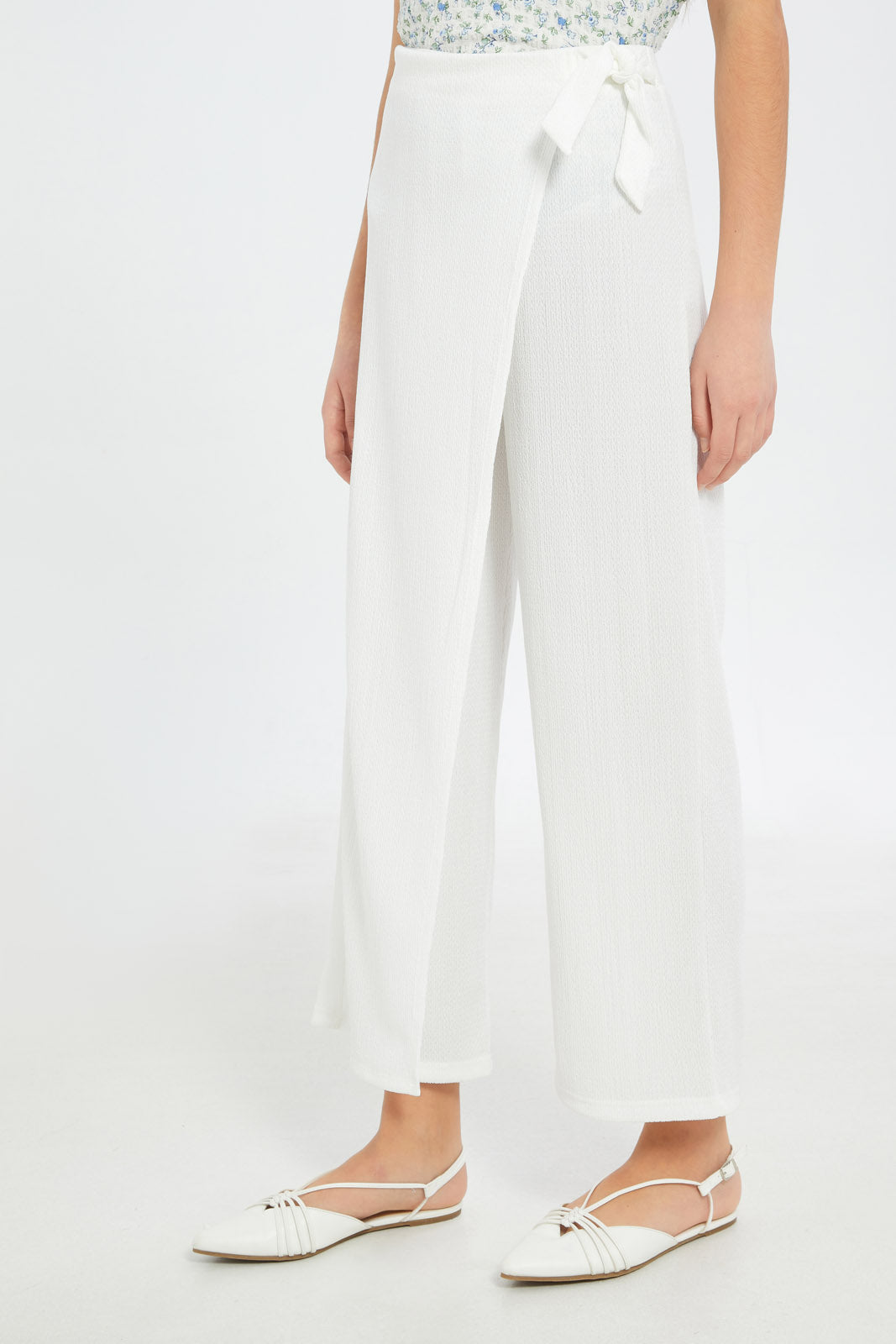 Redtag-Girls-White-Overlay-Culottes-Category:Trousers,-Colour:White,-Deals:New-In,-Event:STRATEGY,-Filter:Senior-Girls-(8-to-14-Yrs),-GSR-Trousers,-H1:KWR,-H2:GSR,-H3:TRS,-H4:CTR,-New-In-GSR-APL,-Non-Sale,-Promo:VLM,-S23C,-Season:S23C,-Section:Girls-(0-to-14Yrs),-VLM-Senior-Girls-9 to 14 Years