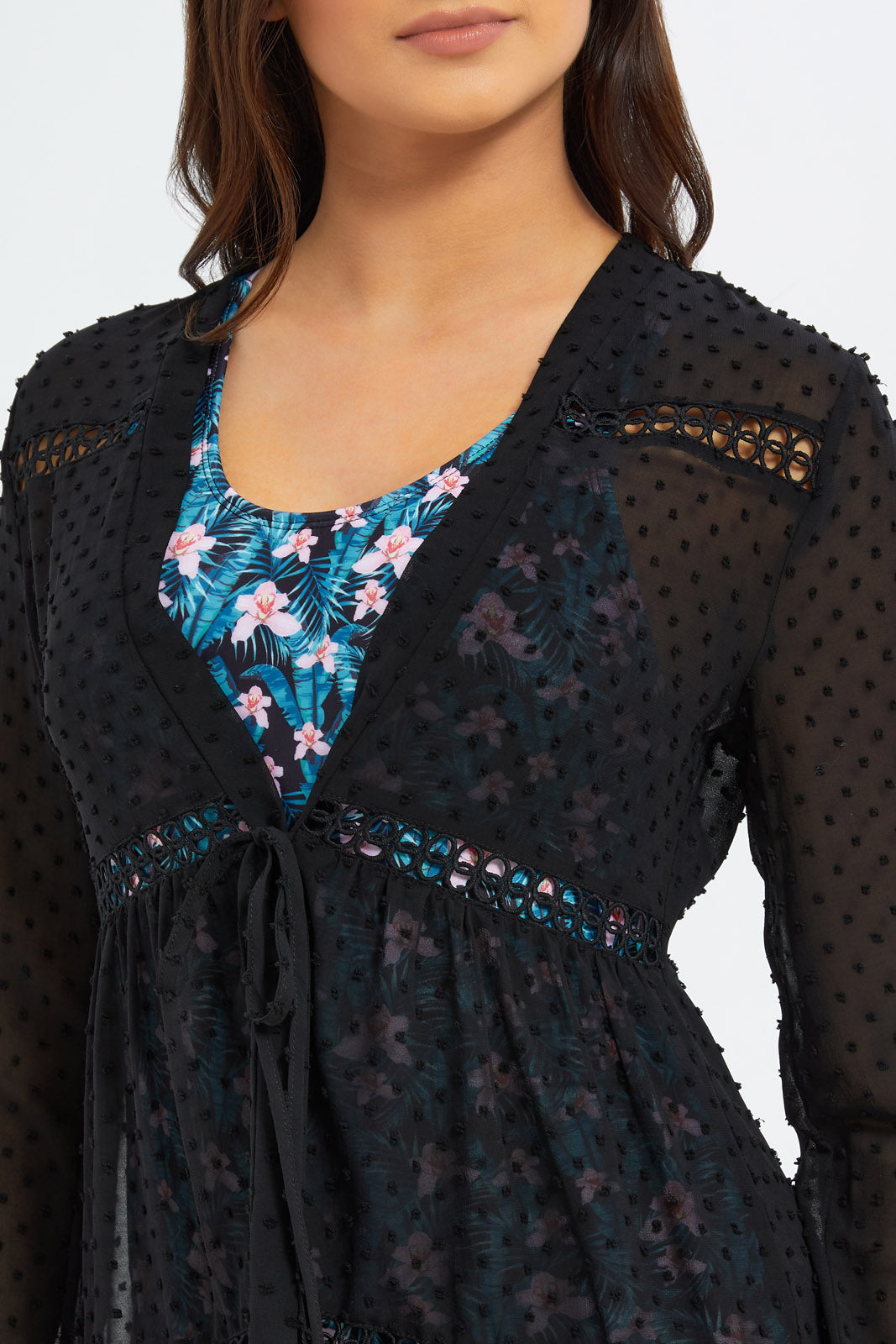 Redtag-Women-Black-Swim-Cover-Up-Category:Swimwear,-Colour:Black,-Deals:New-In,-Filter:Women's-Clothing,-New-In-Women-APL,-Non-Sale,-S23B,-Section:Women,-Women-Swimwear--