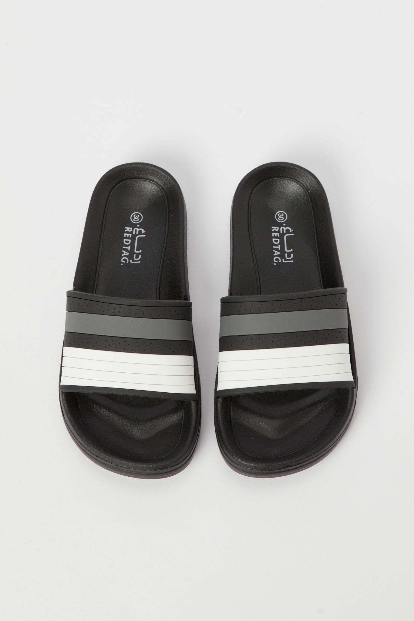 Redtag-Black-Stripe-Embossed-Slide-BSR-Flip-Flops,-Category:Flip-Flops,-Colour:Black,-Deals:New-In,-Filter:Boys-Footwear-(5-to-14-Yrs),-H1:FOO,-H2:BSR,-H3:SAF,-H4:FLF,-N/A,-New-In-BSR-FOO,-Non-Sale,-S23B,-Season:S23B,-Section:Boys-(0-to-14Yrs)-Senior-Boys-5 to 14 Years