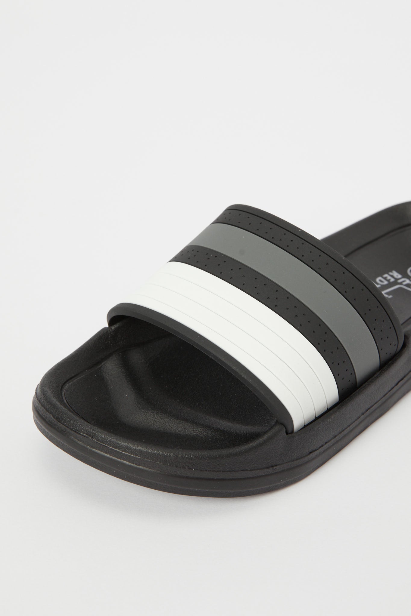 Redtag-Black-Stripe-Embossed-Slide-BSR-Flip-Flops,-Category:Flip-Flops,-Colour:Black,-Deals:New-In,-Filter:Boys-Footwear-(5-to-14-Yrs),-H1:FOO,-H2:BSR,-H3:SAF,-H4:FLF,-N/A,-New-In-BSR-FOO,-Non-Sale,-S23B,-Season:S23B,-Section:Boys-(0-to-14Yrs)-Senior-Boys-5 to 14 Years