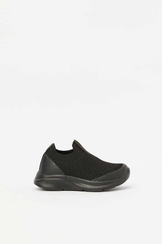 Redtag-Black-Knit-Slip-On-BOY-Trainers,-Category:Trainers,-Colour:Black,-Deals:New-In,-Filter:Boys-Footwear-(3-to-5-Yrs),-H1:FOO,-H2:BOY,-H3:TRN,-H4:CLT,-N/A,-New-In-BOY-FOO,-Non-Sale,-S23C,-Season:S23C,-Section:Boys-(0-to-14Yrs)-Boys-3 to 5 Years