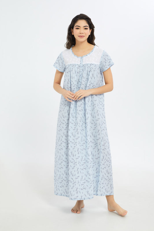 Redtag-Women-Assorted-Aop-Short-Sleeves-Nightgown-In-Extended-Size-Category:Nightgowns,-Colour:Blue,-Deals:New-In,-Filter:Women's-Clothing,-H1:LWR,-H2:LDN,-H3:NWR,-H4:NGN,-New-In-Women-APL,-Non-Sale,-S23B,-Season:S23B,-Section:Women,-Women-Nightgowns--