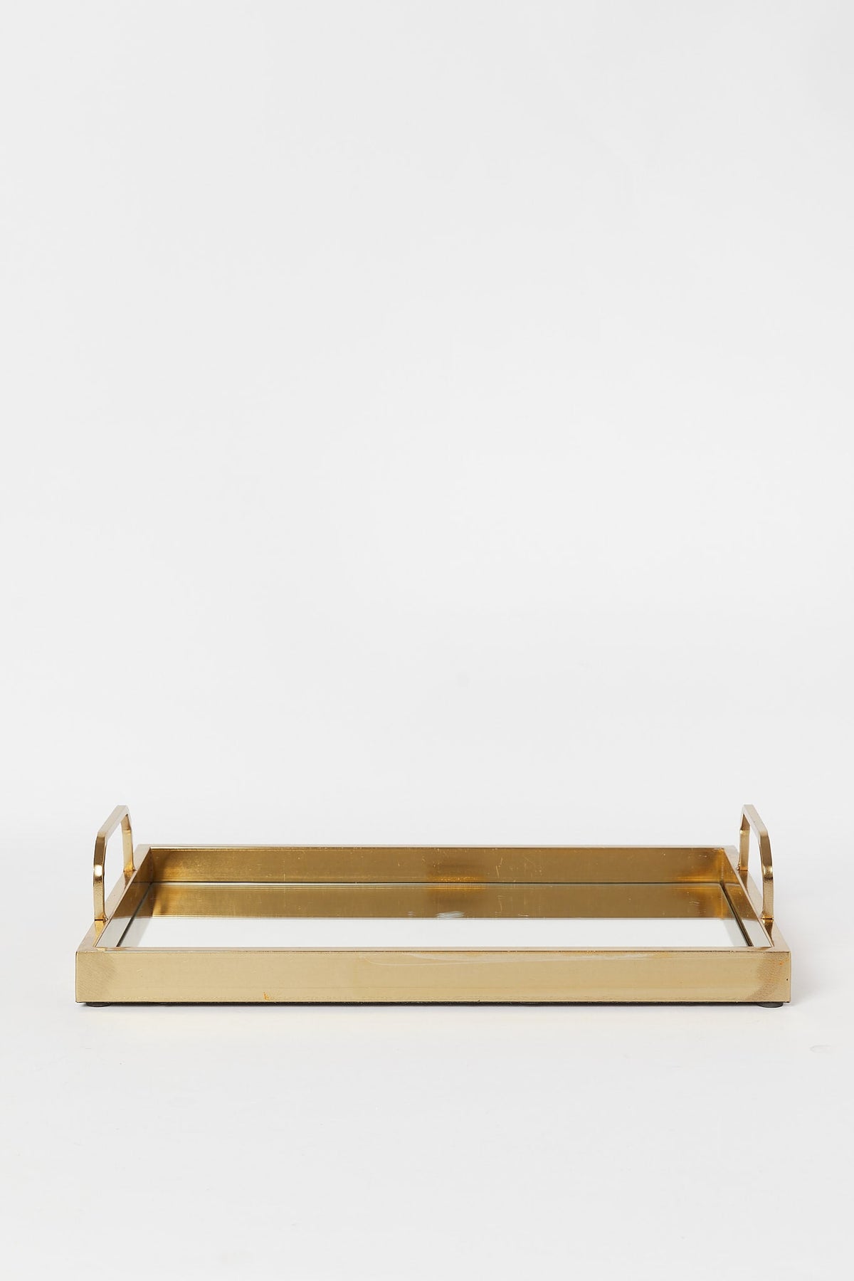 Redtag-Gold-Rectangle-Mirror-Tray-(Large)-Category:Trays,-Colour:Gold,-Deals:New-In,-Filter:Home-Dining,-H1:HMW,-H2:DIN,-H3:SEW,-H4:SSI,-HMW-DIN-Serveware,-New-In-HMW-DIN,-Non-Sale,-Promo:JULIETTE,-S23B,-Season:S23B,-Section:Homewares,-Style:TRAY-GLASS-Home-Dining-
