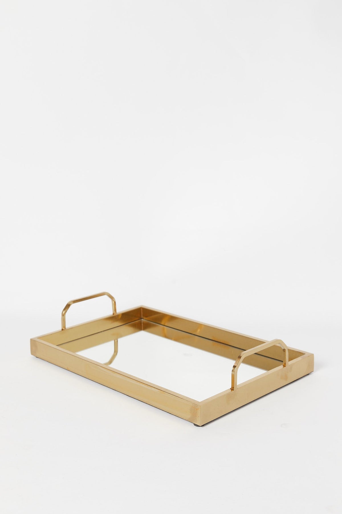 Redtag-Gold-Rectangle-Mirror-Tray-(Large)-Category:Trays,-Colour:Gold,-Deals:New-In,-Filter:Home-Dining,-H1:HMW,-H2:DIN,-H3:SEW,-H4:SSI,-HMW-DIN-Serveware,-New-In-HMW-DIN,-Non-Sale,-Promo:JULIETTE,-S23B,-Season:S23B,-Section:Homewares,-Style:TRAY-GLASS-Home-Dining-