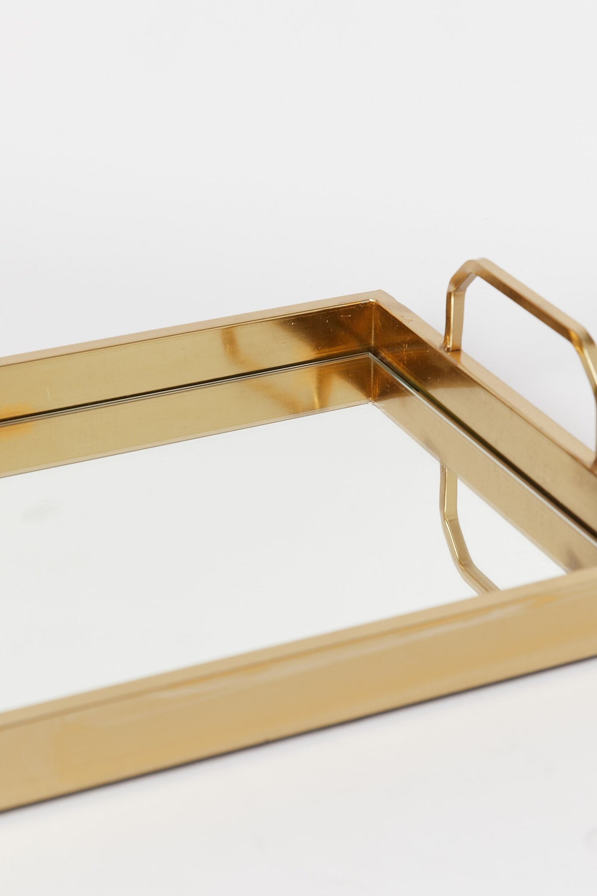 Redtag-Gold-Rectangle-Mirror-Tray-(Large)-Category:Trays,-Colour:Gold,-Deals:New-In,-Filter:Home-Dining,-H1:HMW,-H2:DIN,-H3:SEW,-H4:SSI,-HMW-DIN-Serveware,-New-In-HMW-DIN,-Non-Sale,-Promo:JULIETTE,-S23B,-Season:S23B,-Section:Homewares,-Style:TRAY-GLASS-Home-Dining-