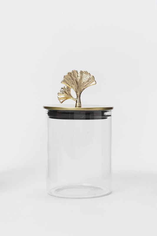 Redtag-Gold-Borosilicate-Glass-Jar-With-Metal-Lid-(Small)-Category:Bakeware,-Colour:Gold,-Deals:New-In,-Filter:Home-Dining,-H1:HMW,-H2:DIN,-H3:STO,-H4:STG,-HMW-DIN-Storage,-New-In-HMW-DIN,-Non-Sale,-Promo:RIVA,-S23B,-Season:S23B,-Section:Homewares,-Style:CANISTER-Home-Dining-