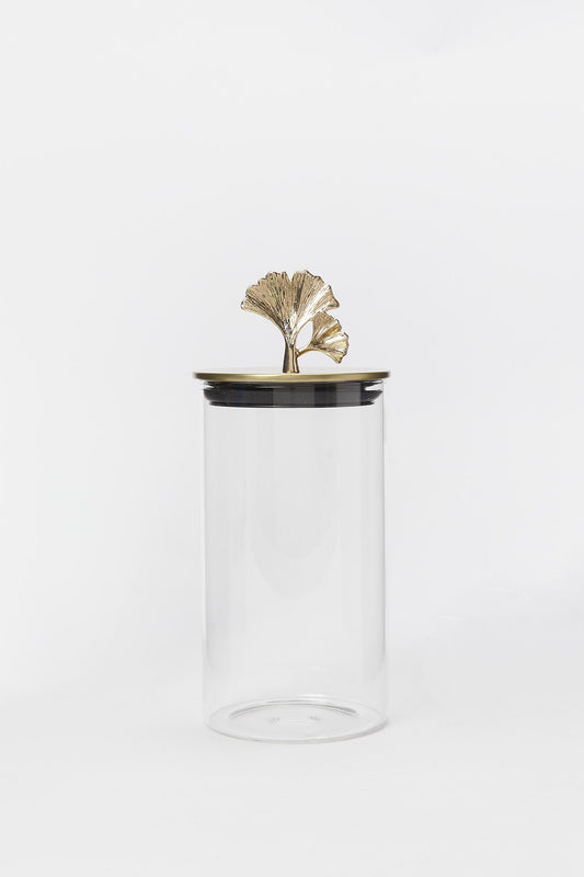 Redtag-Gold-Borosilicate-Glass-Jar-With-Metal-Lid-(Medium)-Category:Bakeware,-Colour:Gold,-Deals:New-In,-Filter:Home-Dining,-H1:HMW,-H2:DIN,-H3:STO,-H4:STG,-HMW-DIN-Storage,-New-In-HMW-DIN,-Non-Sale,-Promo:RIVA,-S23B,-Season:S23B,-Section:Homewares,-Style:CANISTER-Home-Dining-