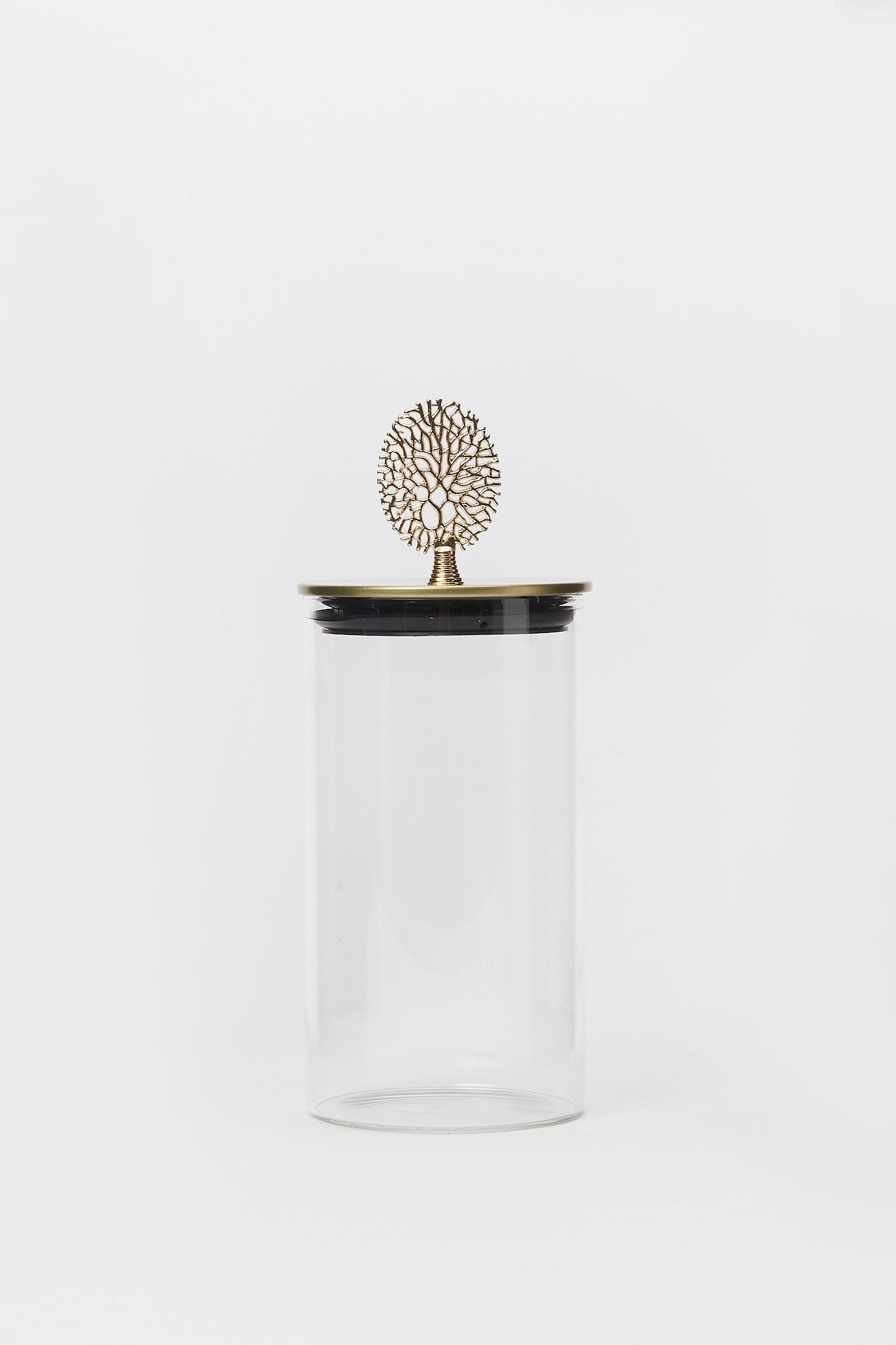 Redtag-Gold-Borosilicate-Glass-Jar-With-Metal-Lid-(Medium)-Category:Bakeware,-Colour:Gold,-Deals:New-In,-Filter:Home-Dining,-H1:HMW,-H2:DIN,-H3:STO,-H4:STG,-HMW-DIN-Storage,-New-In-HMW-DIN,-Non-Sale,-Promo:RIVA,-S23B,-Season:S23B,-Section:Homewares,-Style:CANISTER-Home-Dining-