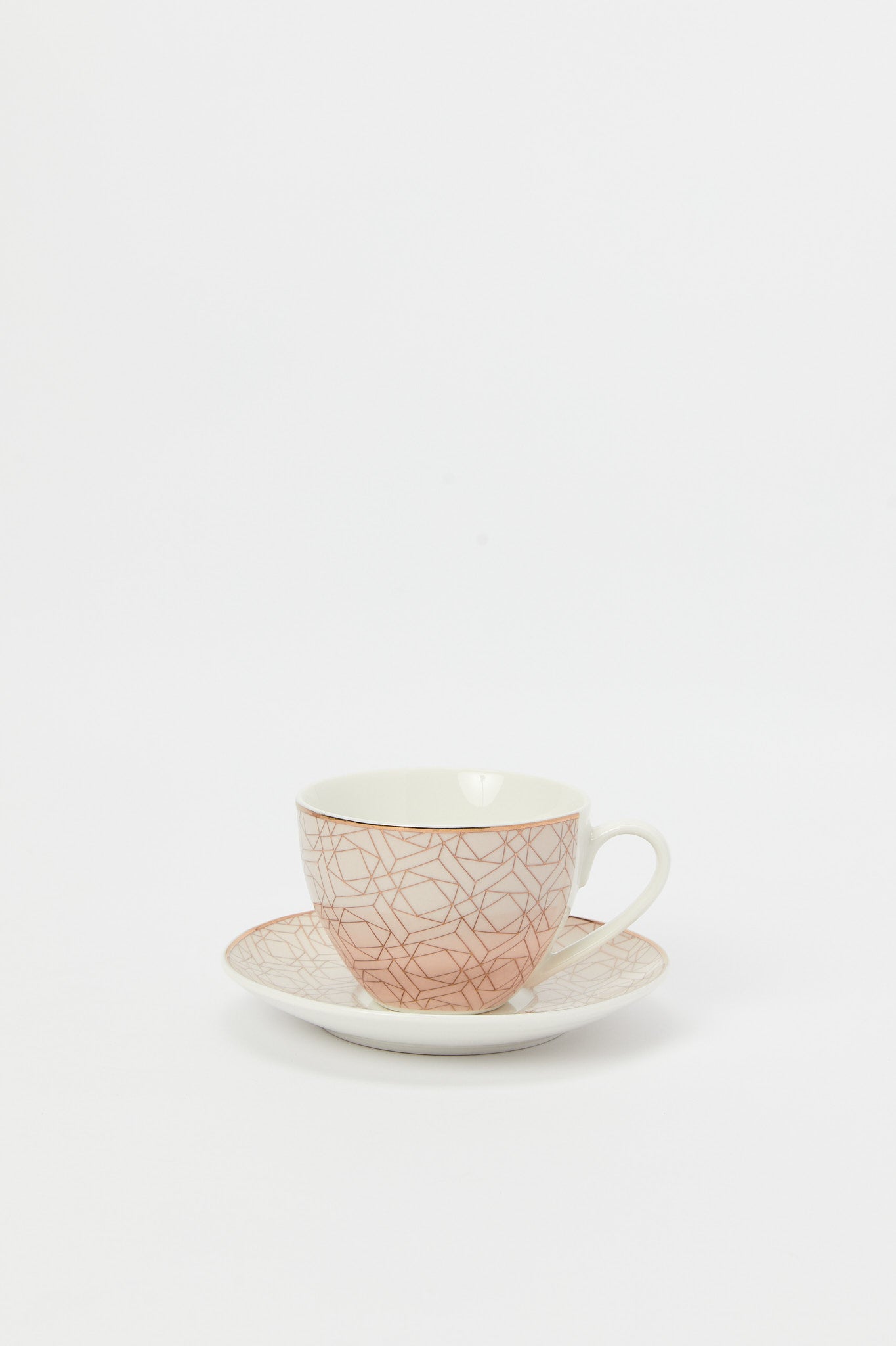 Redtag-Gold-Geometric-Cup-And-Saucer-Set-(4-Piece)-Category:Cups-&-Mugs,-Colour:Gold,-Deals:New-In,-Filter:Home-Dining,-H1:HMW,-H2:DIN,-H3:CRC,-H4:CCS,-HMW-DIN-Crockery,-New-In-HMW-DIN,-Non-Sale,-Packs,-Promo:STELLA,-RMD,-S23B,-Season:S23B,-Section:Homewares,-Set:Set-of-4,-Style:TEA-SETS-Home-Dining-