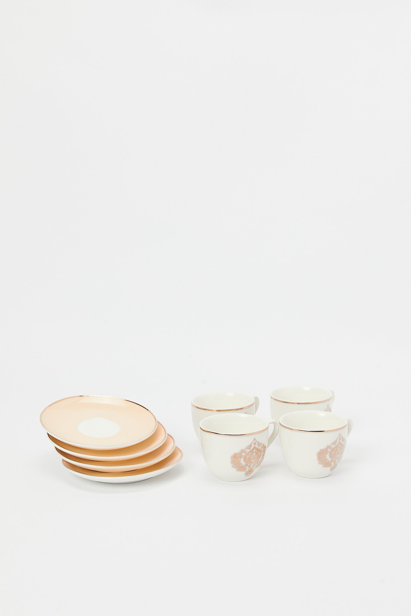 Redtag-Gold-Floral-Espresso-Set-(8-Piece)-Category:Cups-&-Mugs,-Colour:Gold,-Deals:New-In,-Filter:Home-Dining,-H1:HMW,-H2:DIN,-H3:CRC,-H4:CCS,-HMW-DIN-Crockery,-New-In-HMW-DIN,-Non-Sale,-Packs,-Promo:JULIETTE,-RMD,-S23B,-Season:S23B,-Section:Homewares,-Set:Set-of-8,-Style:TEA-SETS-Home-Dining-