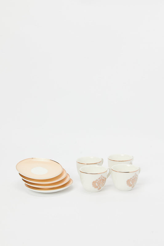 Redtag-Gold-Floral-Espresso-Set-(8-Piece)-Category:Cups-&-Mugs,-Colour:Gold,-Deals:New-In,-Filter:Home-Dining,-H1:HMW,-H2:DIN,-H3:CRC,-H4:CCS,-HMW-DIN-Crockery,-New-In-HMW-DIN,-Non-Sale,-Packs,-Promo:JULIETTE,-RMD,-S23B,-Season:S23B,-Section:Homewares,-Set:Set-of-8,-Style:TEA-SETS-Home-Dining-