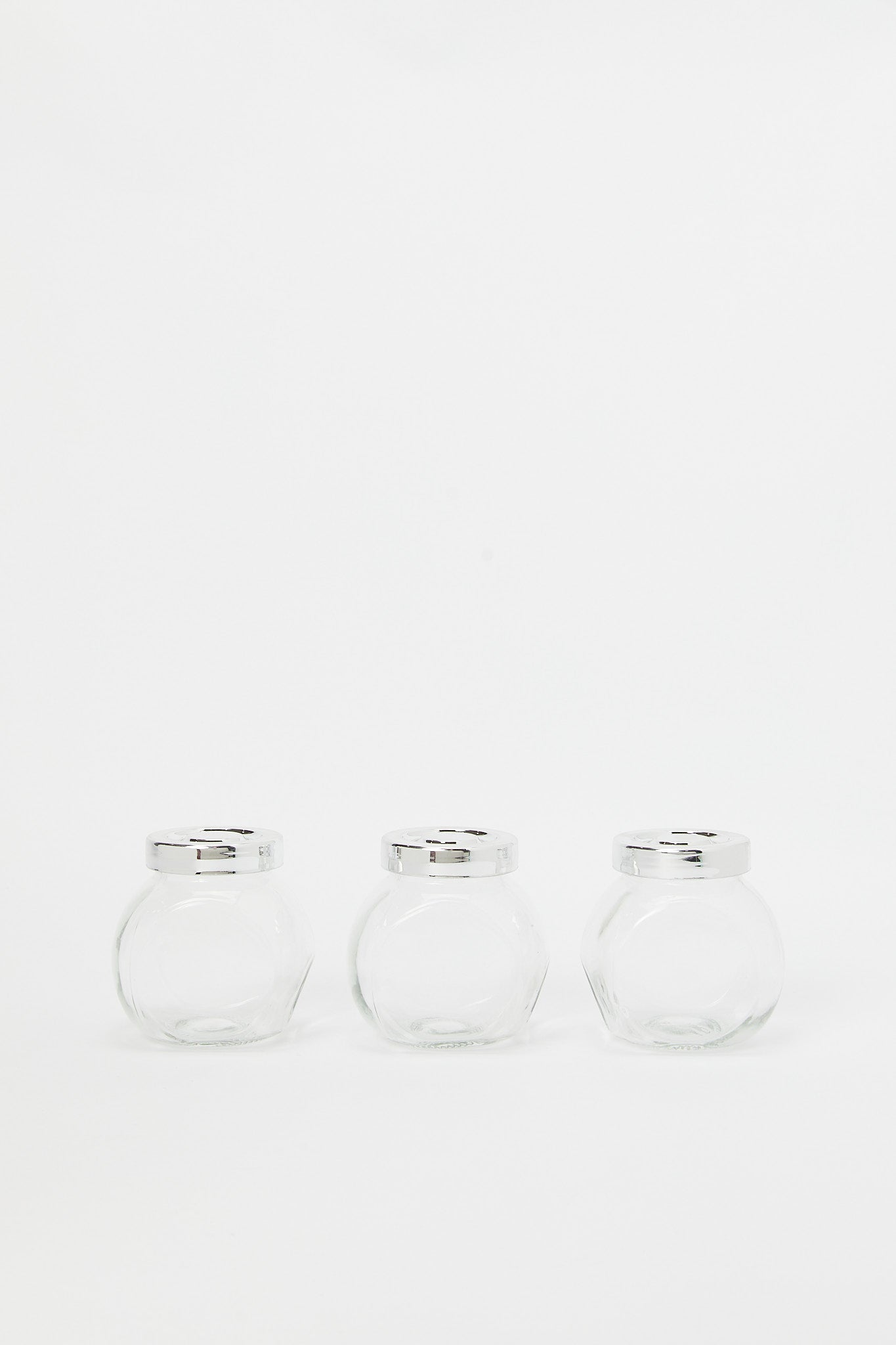 Redtag-Glass-Spice-Jar-Set-(3-Piece)-Category:Canisters-And-Jars,-Colour:White,-Deals:New-In,-Filter:Home-Dining,-H1:HMW,-H2:DIN,-H3:STO,-H4:STG,-HMW-DIN-Storage,-New-In-HMW-DIN,-Non-Sale,-Packs,-S23C,-Season:S23C,-Section:Homewares,-Set:Set-of-3,-Style:CANISTER-SET-Home-Dining-