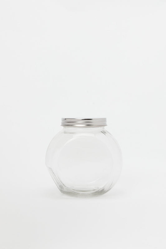 Redtag-Glass-Storage-Jar-(Large)-Category:Canisters-And-Jars,-Colour:White,-Deals:New-In,-Filter:Home-Dining,-H1:HMW,-H2:DIN,-H3:STO,-H4:STG,-HMW-DIN-Storage,-New-In-HMW-DIN,-Non-Sale,-S23C,-Season:S23C,-Section:Homewares,-Style:CANISTER-SET-Home-Dining-