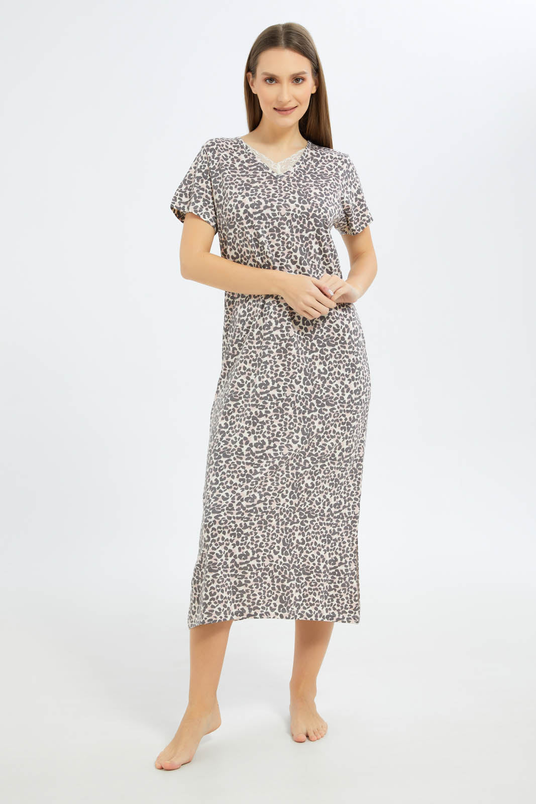 Redtag-Women-Assorted-Aop-Short-Sleeves-Nightgown-In-Extended-Sizes-Category:Nightgowns,-Colour:Assorted,-Deals:New-In,-Filter:Women's-Clothing,-New-In-Women-APL,-Non-Sale,-S23B,-Section:Women,-Women-Nightgowns--