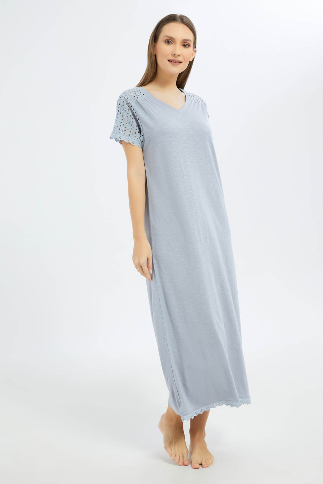 Redtag-Women-Assorted-Solid-Short-Sleeves-Nightgown-In-Extended-Size-Category:Nightgowns,-Colour:Assorted,-Deals:New-In,-Filter:Women's-Clothing,-New-In-Women-APL,-Non-Sale,-S23B,-Section:Women,-Women-Nightgowns--