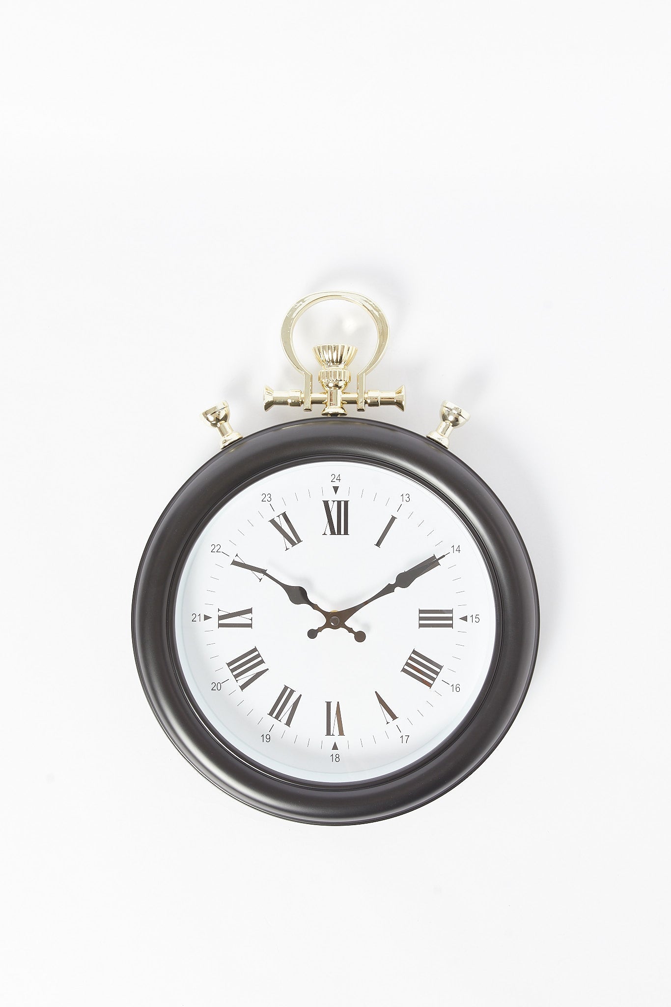 Redtag-Black&Gold-Decorative-Wall-Clock-Category:Clocks,-Colour:Black,-Deals:New-In,-Filter:Home-Decor,-HMW-HOM-Wall-Decor-&-Mirrors,-New-In-HMW-HOM,-Non-Sale,-S23A,-Section:Homewares-Home-Decor-