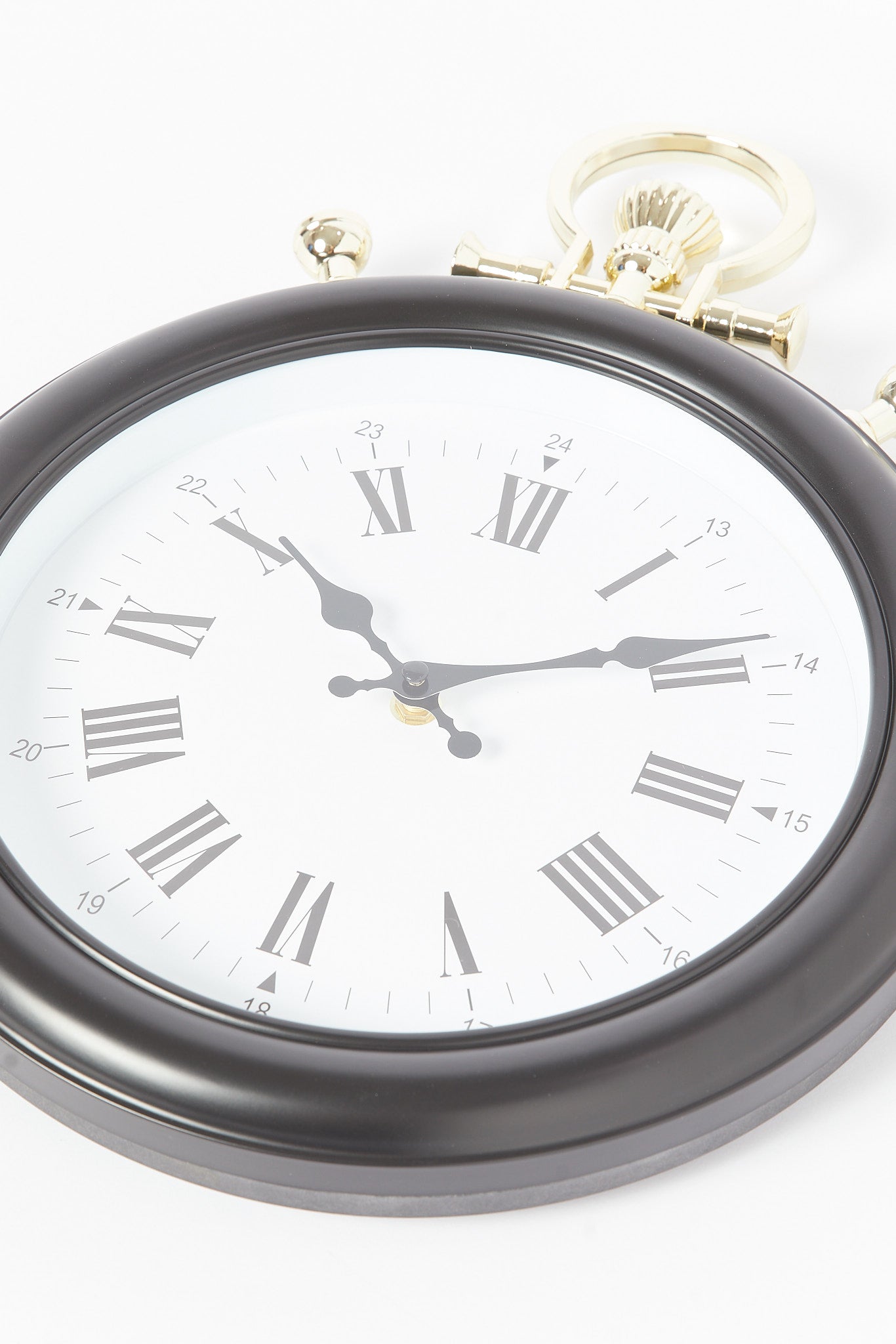 Redtag-Black&Gold-Decorative-Wall-Clock-Category:Clocks,-Colour:Black,-Deals:New-In,-Filter:Home-Decor,-HMW-HOM-Wall-Decor-&-Mirrors,-New-In-HMW-HOM,-Non-Sale,-S23A,-Section:Homewares-Home-Decor-