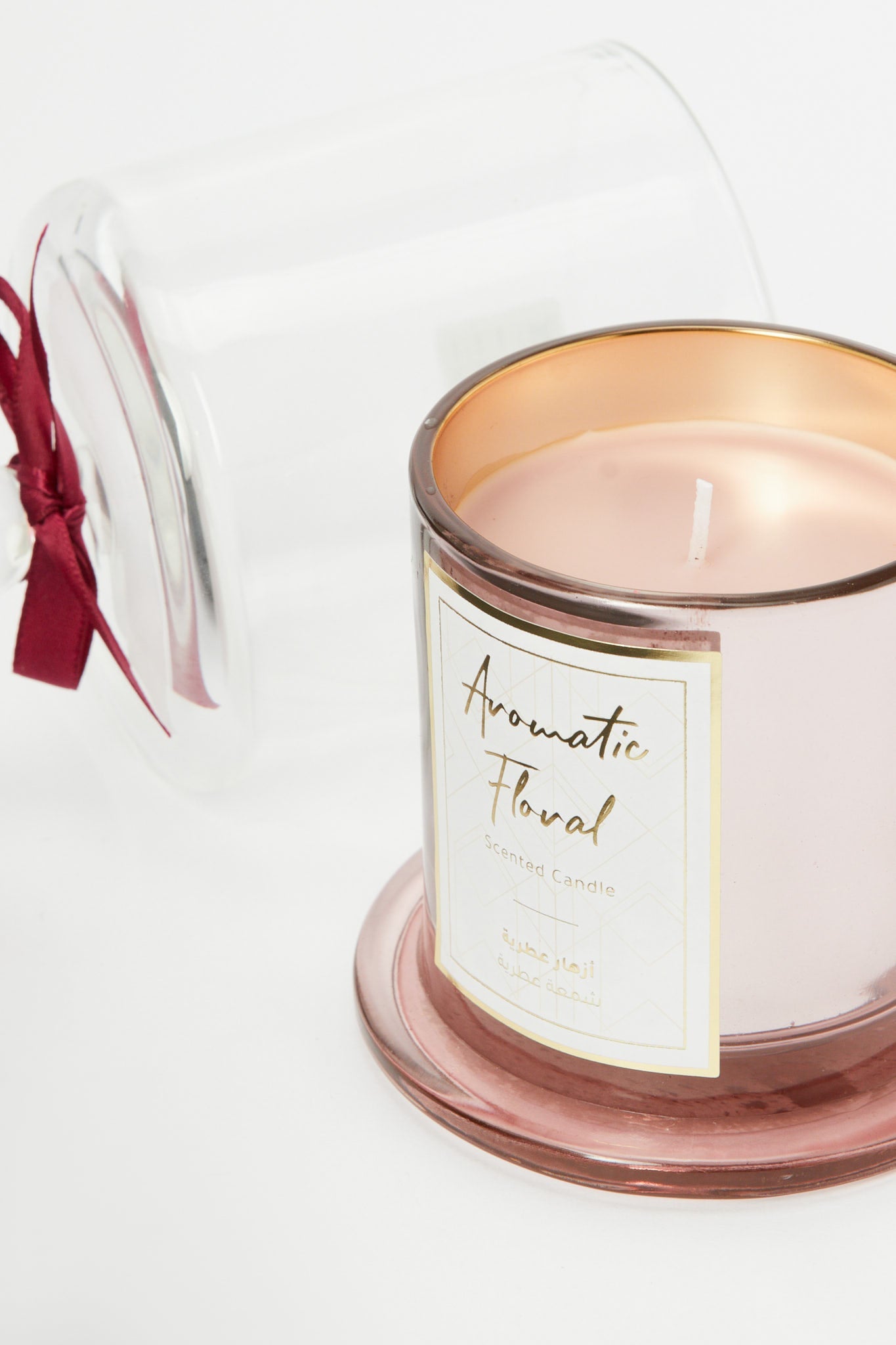 Redtag-Pink-Glass-Scented-Bell-Jar-Candle-With-Ribbon-Category:Candles,-Colour:Pink,-Deals:New-In,-Event:,-Filter:Home-Decor,-H1:HMW,-H2:HOM,-H3:CNF,-H4:CAN,-HMW-HOM-Candle-&-Fragrances,-New-In-HMW-HOM,-Non-Sale,-Promo:STELLA,-RMD,-S23B,-Season:S23B,-Section:Homewares,-Style:SCENTED-CANDLE-Home-Decor-