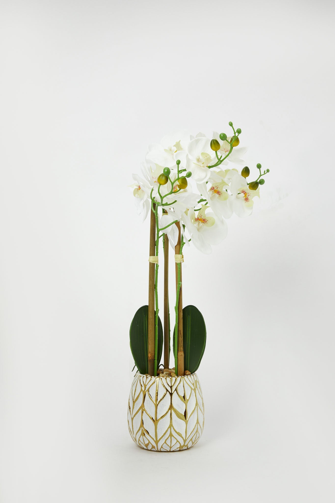 Redtag-Gold-Artificial-Orchids-In-Ceramic-Vase-Category:Plants-&-Flowers,-Colour:Gold,-Deals:New-In,-Filter:Home-Decor,-H1:HMW,-H2:HOM,-H3:DEA,-H4:VSS,-HMW-HOM-Decorative-Accessories,-New-In-HMW-HOM,-Non-Sale,-Promo:RIVA,-RMD,-S23B,-Season:S23B,-Section:Homewares,-Style:FLOWER-POT-Home-Decor-