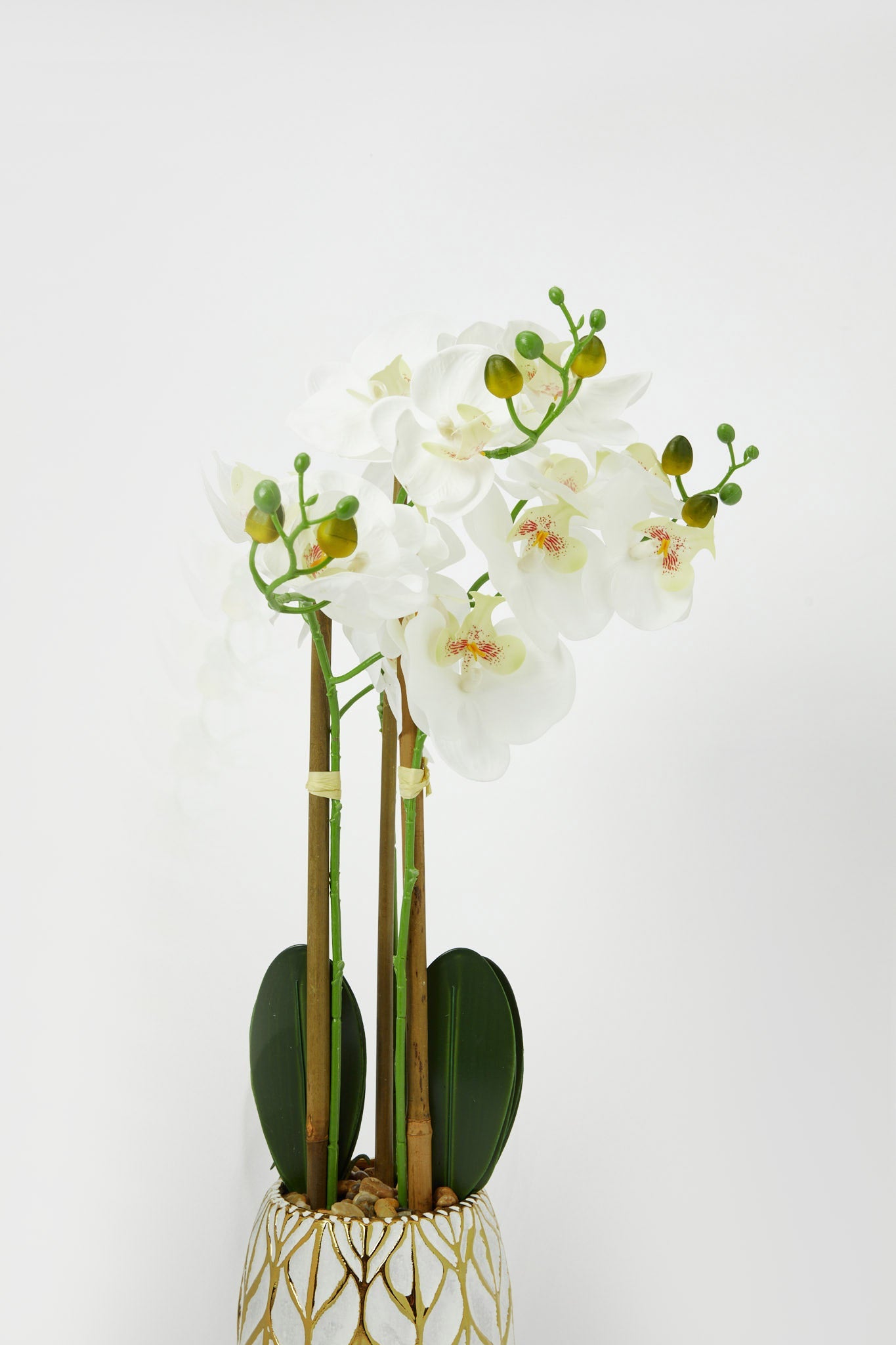Redtag-Gold-Artificial-Orchids-In-Ceramic-Vase-Category:Plants-&-Flowers,-Colour:Gold,-Deals:New-In,-Filter:Home-Decor,-H1:HMW,-H2:HOM,-H3:DEA,-H4:VSS,-HMW-HOM-Decorative-Accessories,-New-In-HMW-HOM,-Non-Sale,-Promo:RIVA,-RMD,-S23B,-Season:S23B,-Section:Homewares,-Style:FLOWER-POT-Home-Decor-