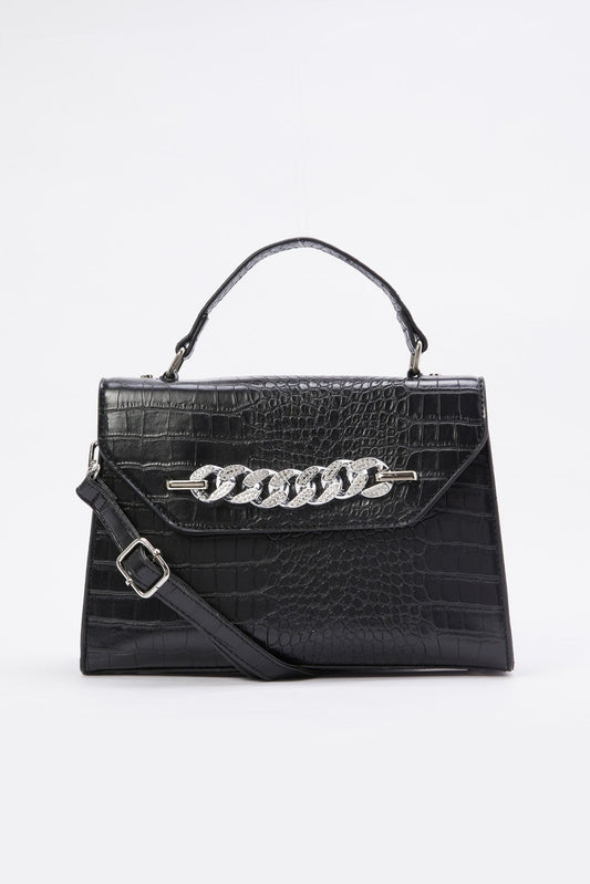 Redtag-Black-Embellished-Bag-Category:Bags,-Colour:Black,-Filter:Women's-Accessories,-New-In,-New-In-Women-ACC,-Non-Sale,-RMD,-S23B,-Section:Women,-Women-Bags-Women-