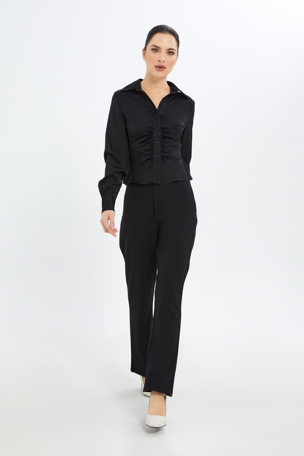 Redtag-Women-Pink-Button-Front-Collared-Blouse-Category:Blouses,-Colour:Apricot,-Deals:New-In,-Filter:Women's-Clothing,-H1:LWR,-H2:LEC,-H3:BLO,-H4:CBL,-LEC,-LEC-Blouses,-New-In-LEC-APL,-Non-Sale,-S23C,-Season:S23C,-Section:Women-Women's-
